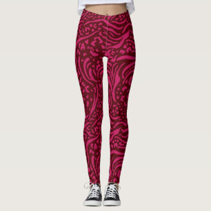 Legging Estampa animal de tigre rosa quente e marrom femin