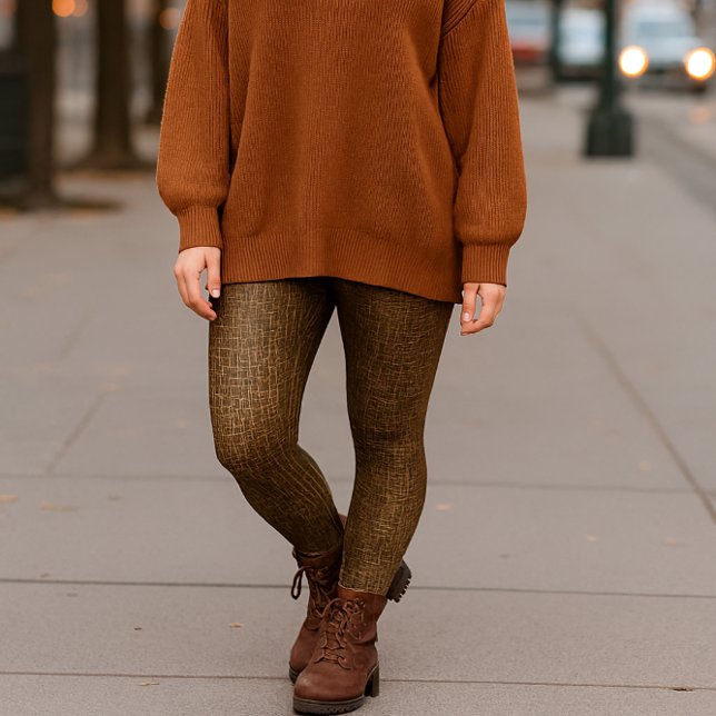 Legging Estampa Cobra Marrom Tons Vários (Saturday city look: The ribbed half-zip pullover adds cozy texture and casual look to brown legging)