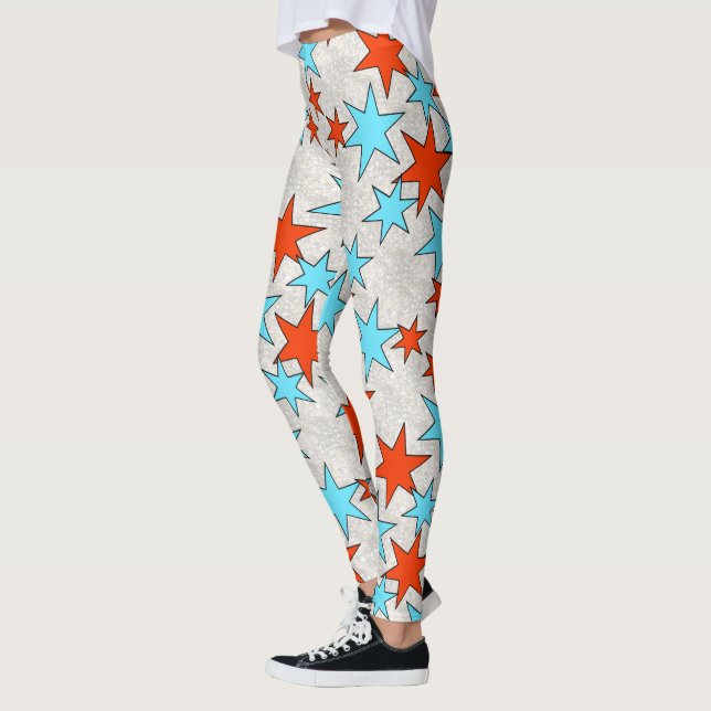 Legging Estampa de Estrela Azul e Vermelha (Esquerda)