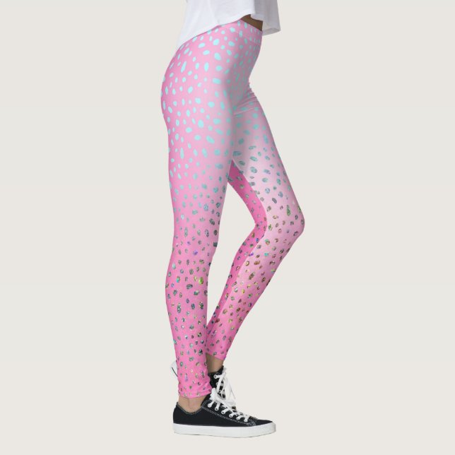 Legging Estampa de Guepardo Rosa Brilhante (Direita)