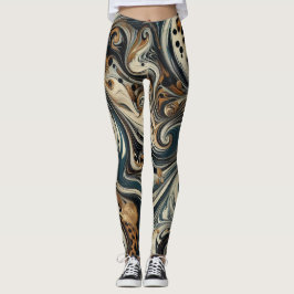 Legging Estampa de leopardo abstrata em espiral