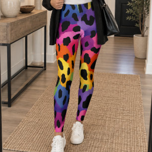 Legging Estampa de leopardo arco-íris