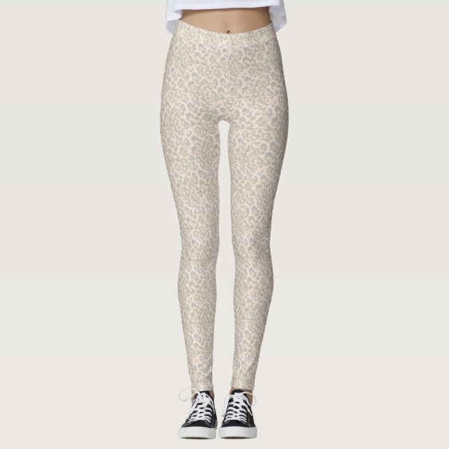 Legging Estampa de leopardo bege . (Frente)