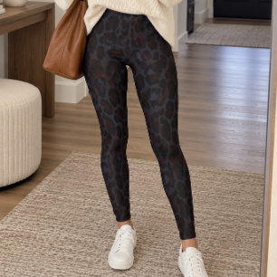 Legging Estampa de leopardo em carvão escuro