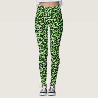 Legging Estampa de leopardo verde lima y2k
