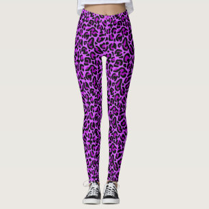 Legging Estampa de leopardo y2k roxa