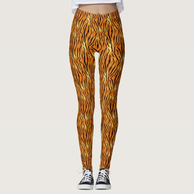 Legging Estampa de Tigre Laranja Fogo (Frente)