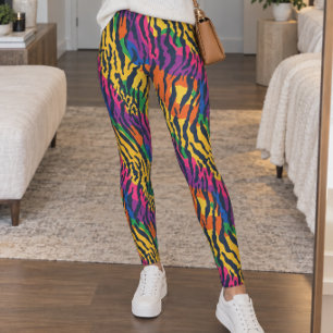Legging Estampa de Zebra Arco-íris