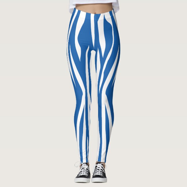 Legging Estampa de zebra azul jeans (Frente)