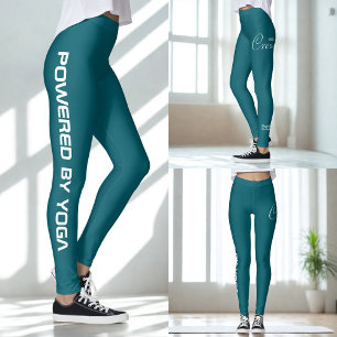Legging Estampa Personalizada Yoga Crew Verde Azul Escuro
