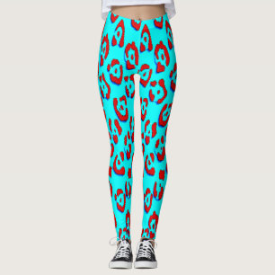 Legging estampa retrô de pele de leopardo