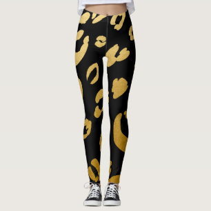 Legging Estampa Selvagem de Leopardo Guepardo Chic em Dour