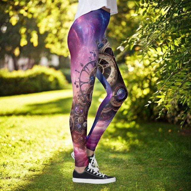 Legging Estampunk Industrial Clocwork Purple e Pink (Criador carregado)