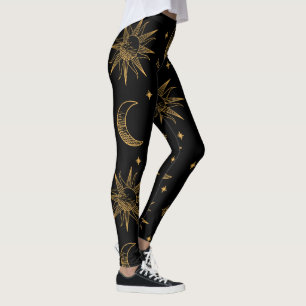 Legging Esterilla De Yoga Sun, lua e estrelas - celeste