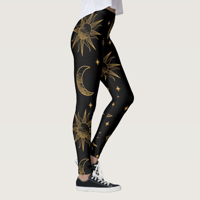 Legging Esterilla De Yoga Sun, lua e estrelas - celeste (Direita)