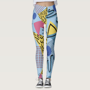 Legging Estética Memphis Dinâmica dos anos 80
