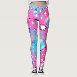 Legging Estética Y2K Padrão Retrô Perfeito