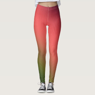 Legging Esticado, vermelho, verde, gradiente