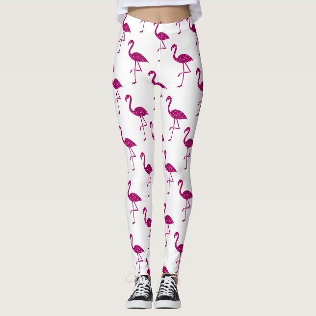 Legging Estilhaço brilhante flamingo Pink brilha (Frente)