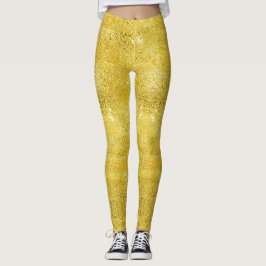 Legging Estilhaço de vidro e padrão de ouro brilhante