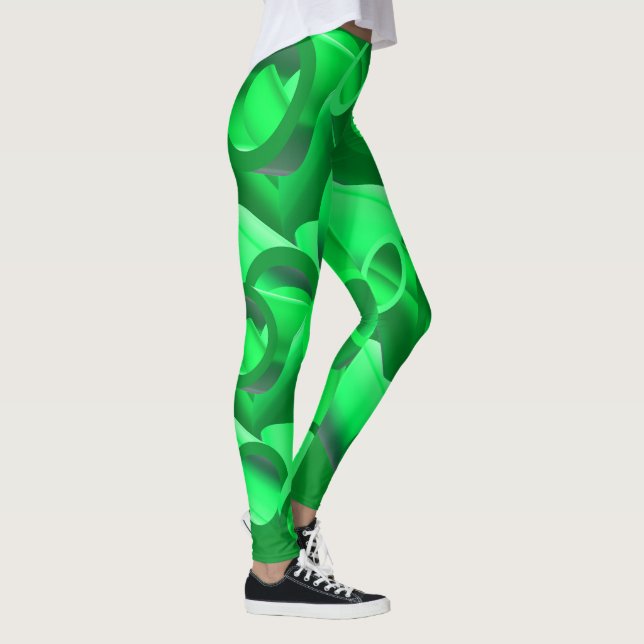 Legging estilo abstrato de canos 3d com arte digital moder (Direita)