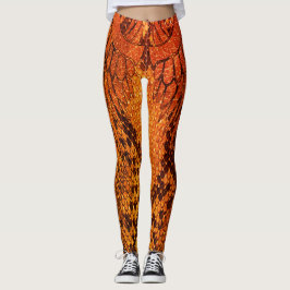 Legging Estilo alaranjado legging. da pele de cobra