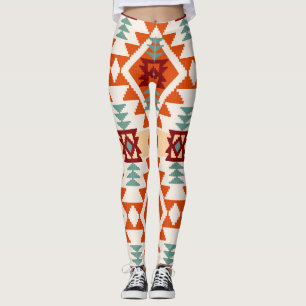 Legging Estilo Americano Nativo Geométrico Sem Vista