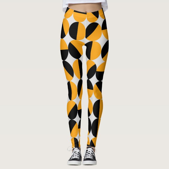 Legging estilo anos setenta, meio círculo geométrico. (Frente)