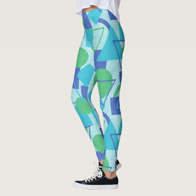 Legging Estilo Bauhaus Verde e Azul (Esquerda)