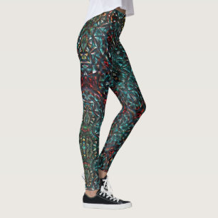 Legging Estilo caleidoscópio de metal velho azul cromático