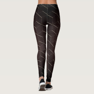 Legging Estilo castanho gradiente Padrão geométrico sem co