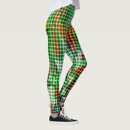 Legging Estilo das cestas sobre fitas curvas verdes