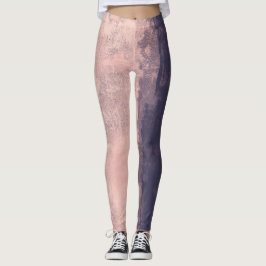 Legging Estilo de Arte Estruturado Cor-de-Rosa Marinho Azu