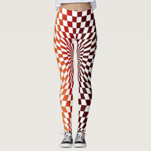 Legging Estilo de Artéria Geométrica de Ilusões Ópticas de