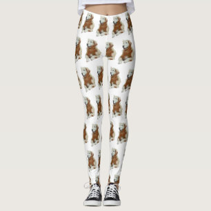 Legging Estilo de Bloco Divertido Leggências de Retriever