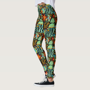 Legging Estilo de Cartoon de Vida Aquática