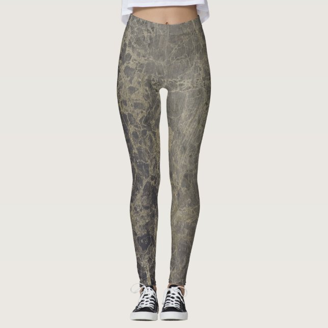 Legging Estilo de Designer Elegante do Shimmer Granite do  (Frente)