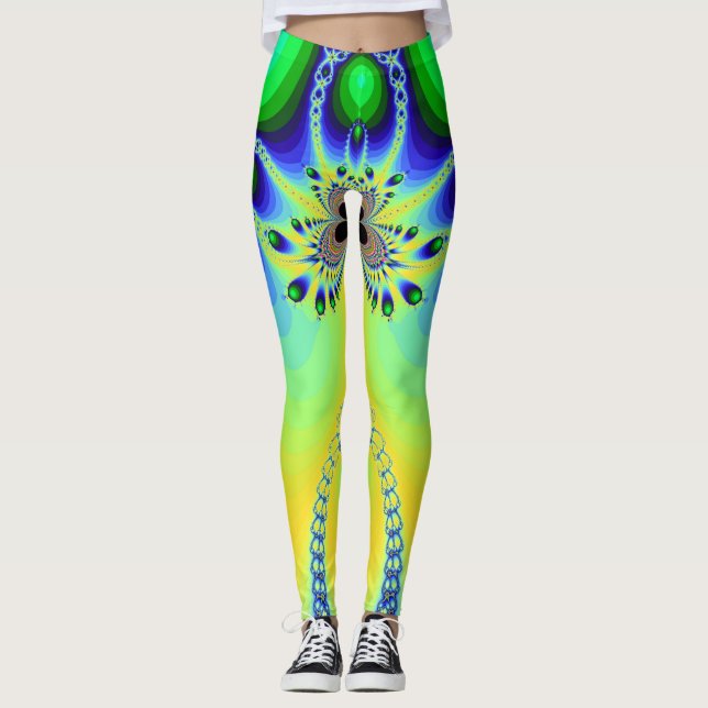 Legging Estilo de flores loucas das legendas (Frente)