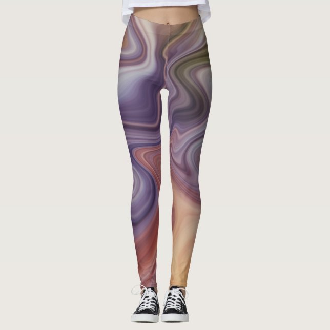 Legging Estilo de Fluxo de Mármore (Frente)