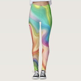 Legging Estilo de Fluxo de Mármore