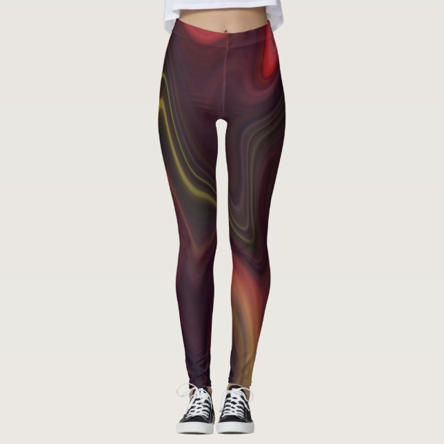 Legging Estilo de Fluxo de Mármore (Frente)