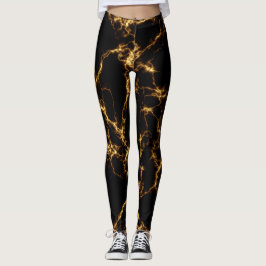 Legging Estilo de mármore elegante3 - Dourado preto