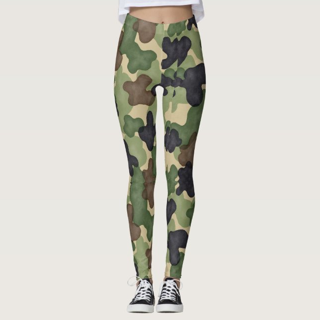 Legging Estilo de Padrão Clássico da Camuflagem Militar Se (Frente)