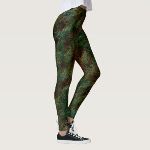 Legging Estilo de parede escondido de verde e coral