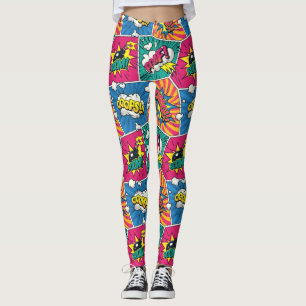 Legging Estilo de pop Art - Explosão de Comic Retro Whimsi