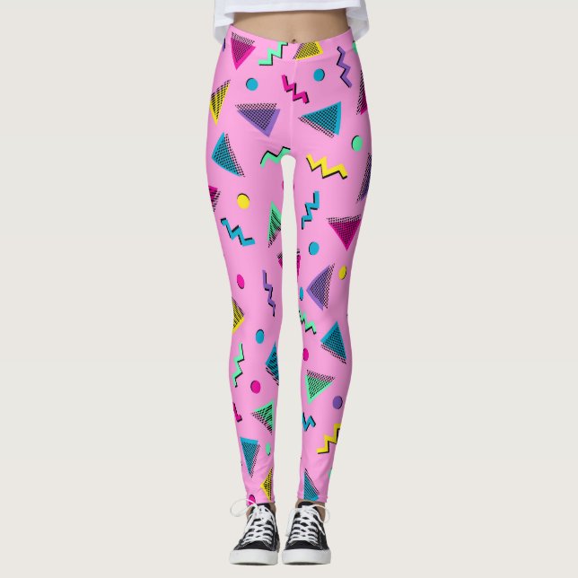 Legging Estilo de Tendência 80s Rosa (Frente)