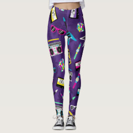 Legging Estilo de tendência dos anos 80 Roxo