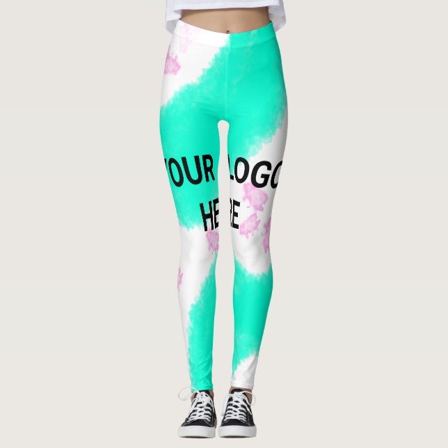 Legging ESTILO DE TEXTO MÍNIMO SIMPLES PRESENÇA verde aqua (Frente)