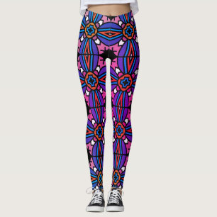 Legging Estilo de vinheta padrão geométrico