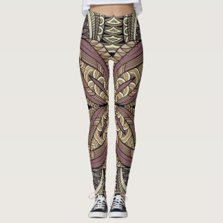 Legging Estilo de Vintage - padrão geométrico de boho